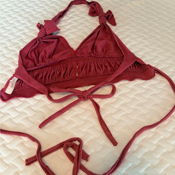 Pink Halter Top with Ruffle Detail - Picture 4 of 7